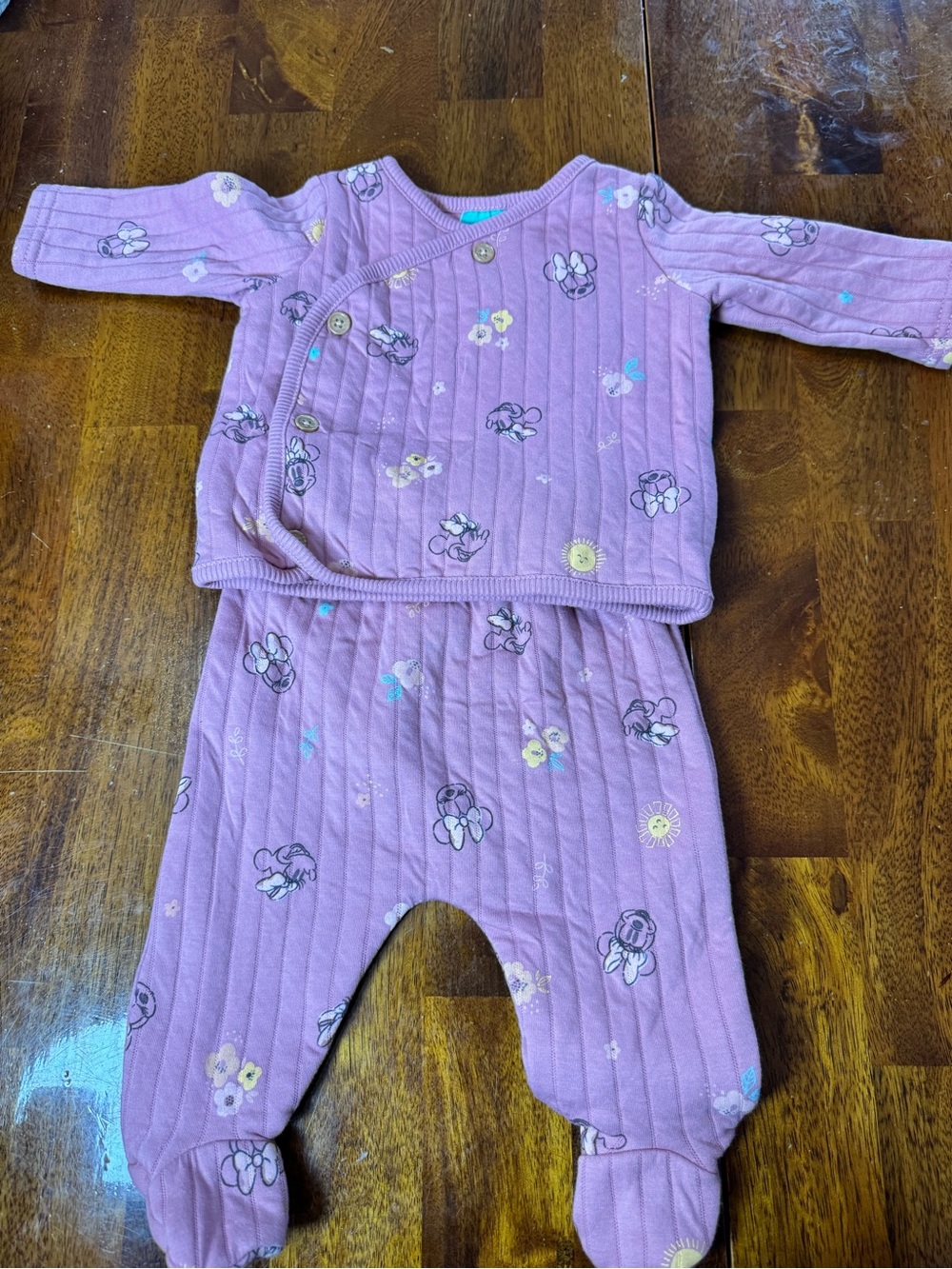 Girls' Quilted Lavender Floral Disney Baby Pajama Set